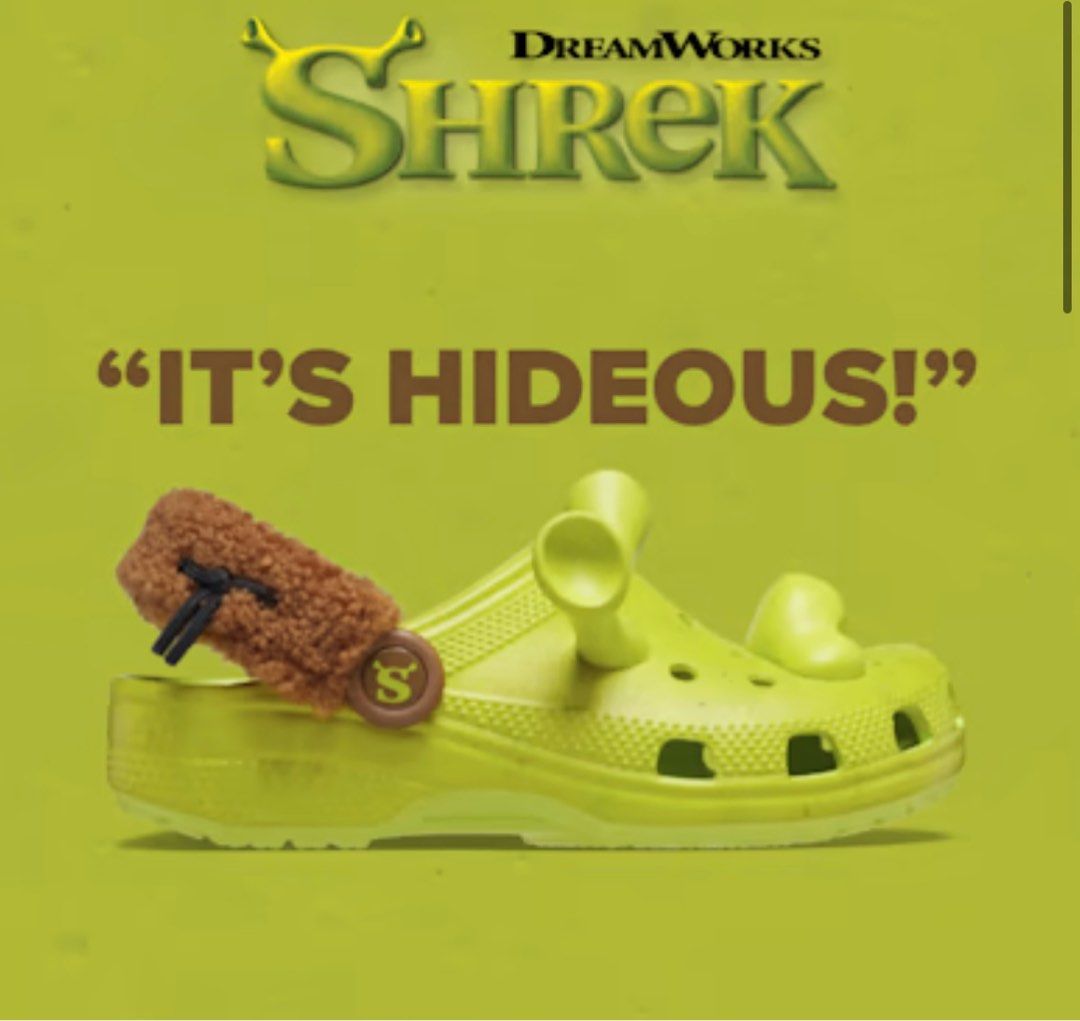 Shrek Crocs! (US M9/W11), Men's Fashion, Footwear, Flipflops and Slides on  Carousell