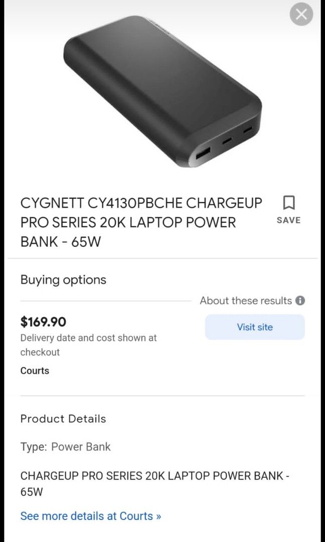 Power Bank Cygnett ChargeUp Pro 20k – 20000mAh Batteria Esterna Nera, Ricarica Veloce