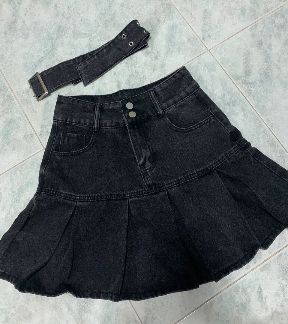 Urban Outfitters BDG High Rise Jean Skirt Size Medium Dark Gray Denim | eBay