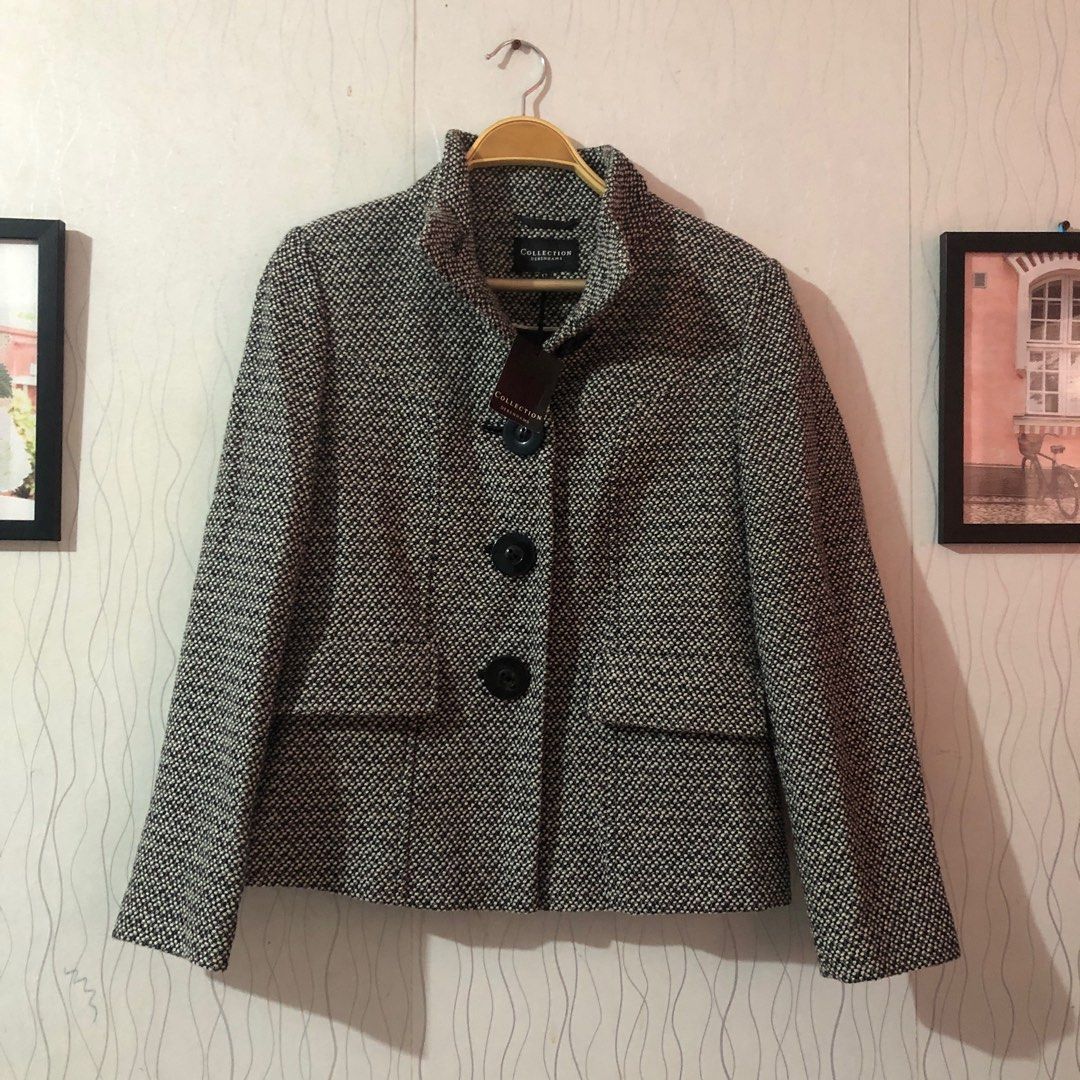 Debenhams Tweed Wrap Collar Jacket