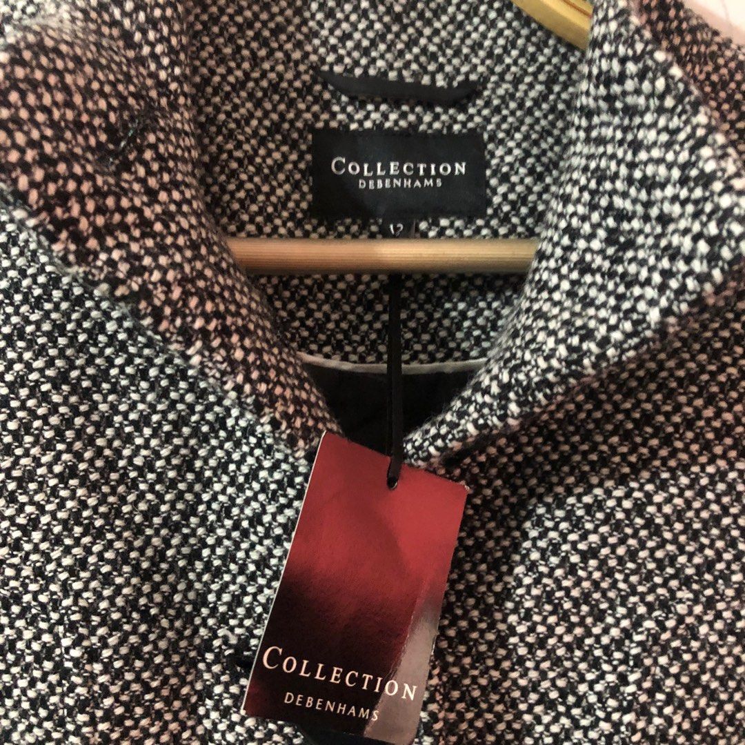 Debenhams Tweed Wrap Collar Jacket
