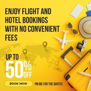 Discounted flight tickets and hotel accommodations at 10-20% off the regular rates!