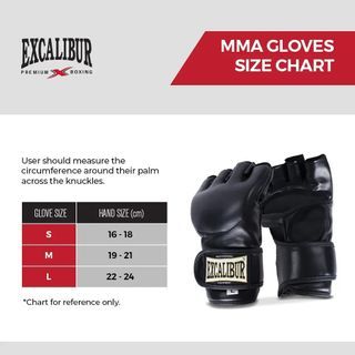 Excalibur MMA PU Gloves - Black Exercise Gym Equipment