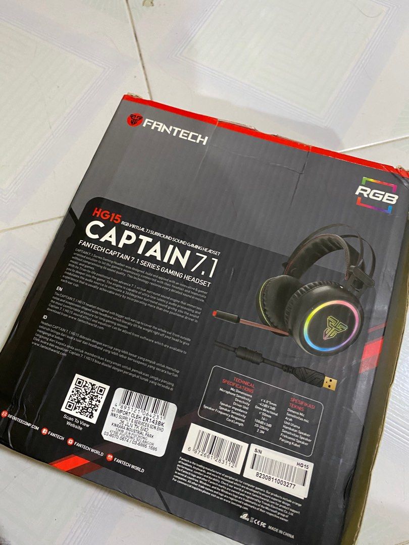 Fantech HG15 Advance 7.1 Virtual Surround Sound Gaming Headset with Mic