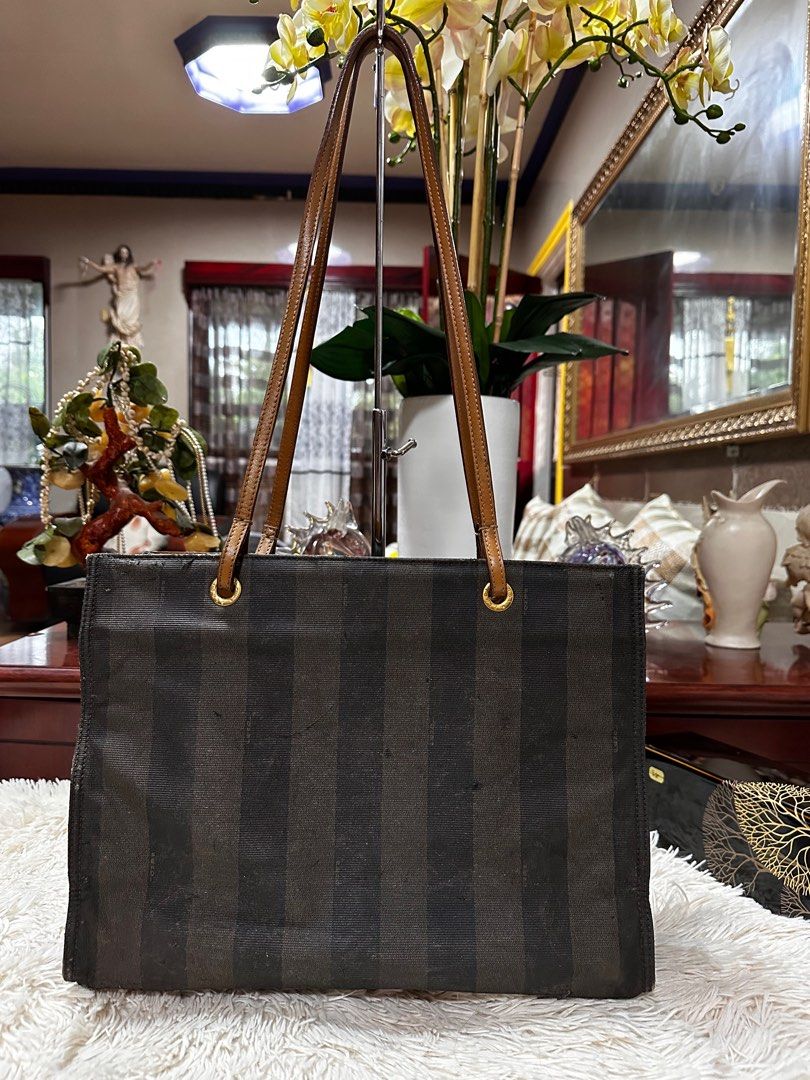 Fendi striped tote deals