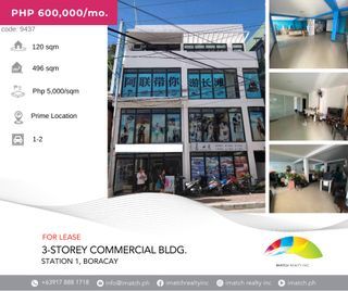 For Rent: 3-Storey Commercial Building Station 1 Boracay Malay Aklan.P600k/mo