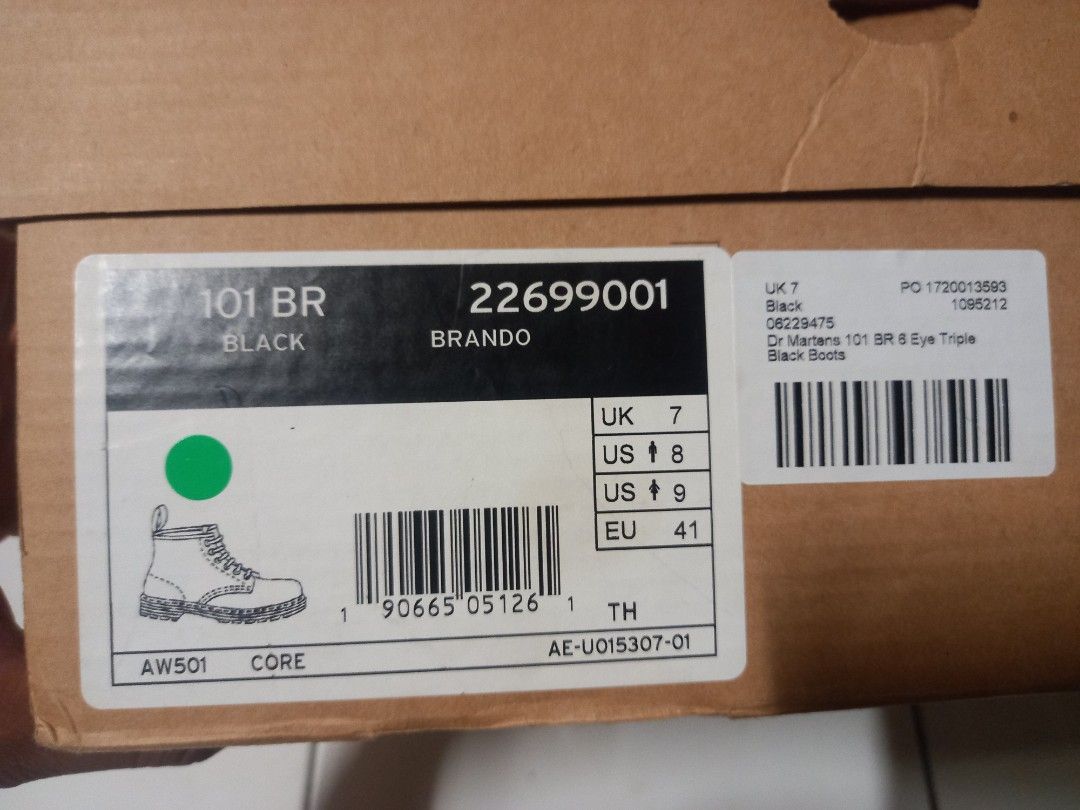 Dr martens 101 br 6-eye triple black boots sales