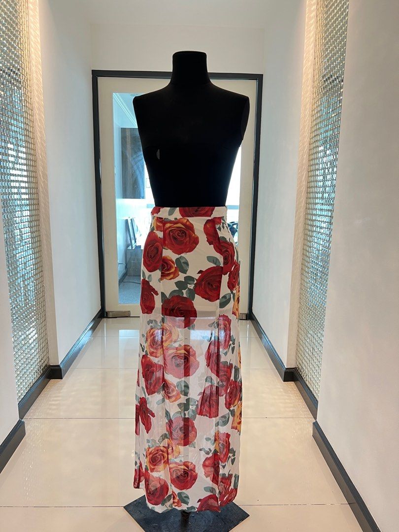 Black floral maxi store skirt forever 21