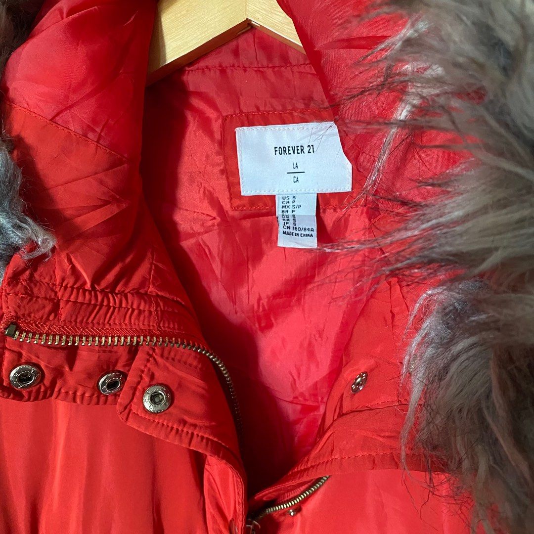 Forever 21 hotsell red puffer jacket