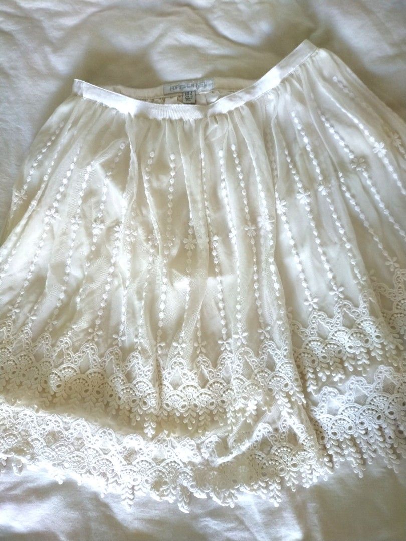 Forever new white midi skirt discount