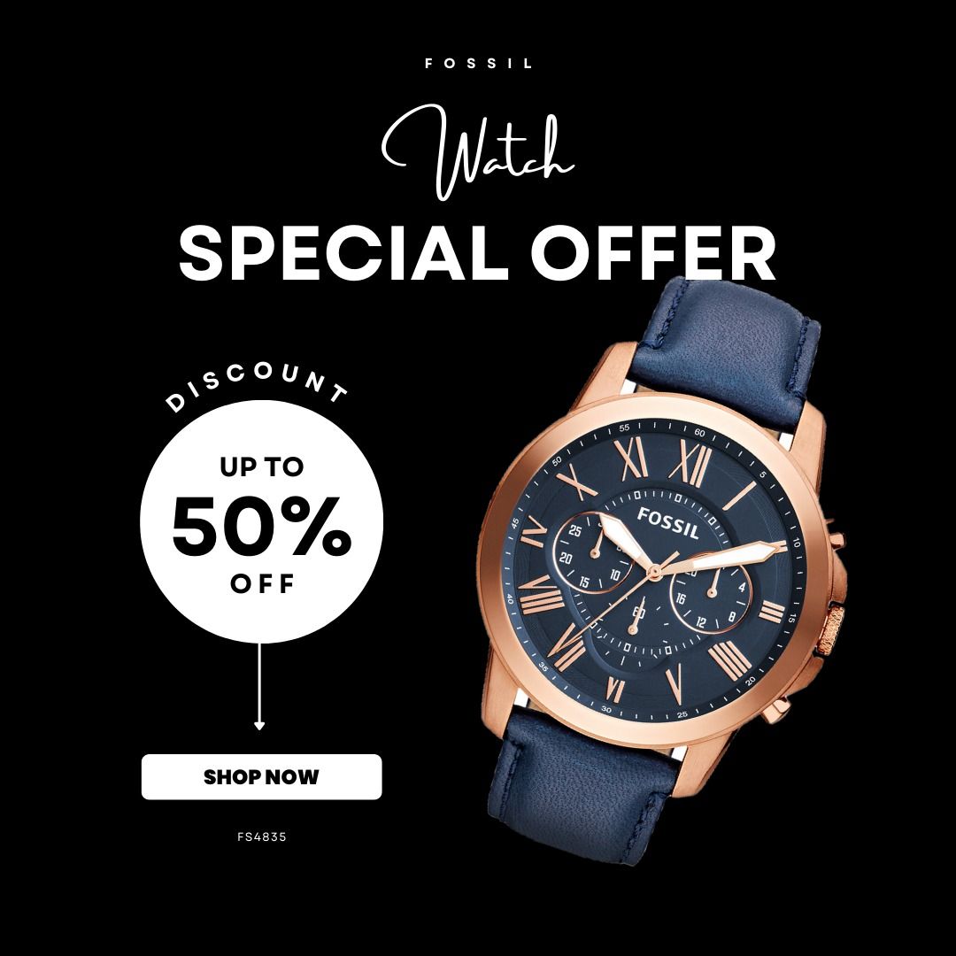 Free Shipping Fossil Leather Men s Watch Grant Chronograph