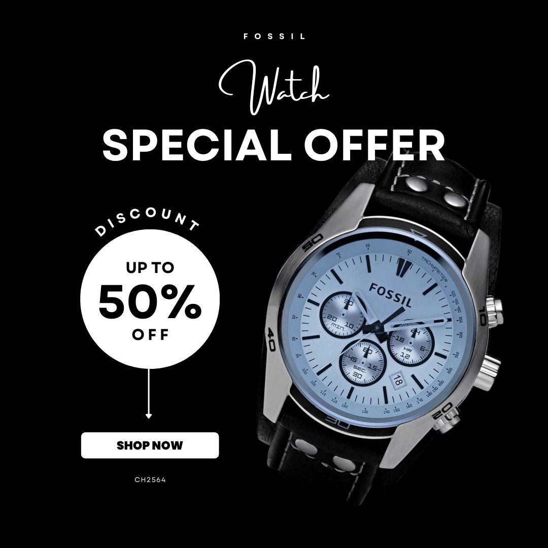 Free Shipping】Fossil Leather Men\'s Watch Chronograph Accessories, Men\'s & Coachman - on CH2564 Watches Jam Carousell Lelaki, Fashion, Watches tangan