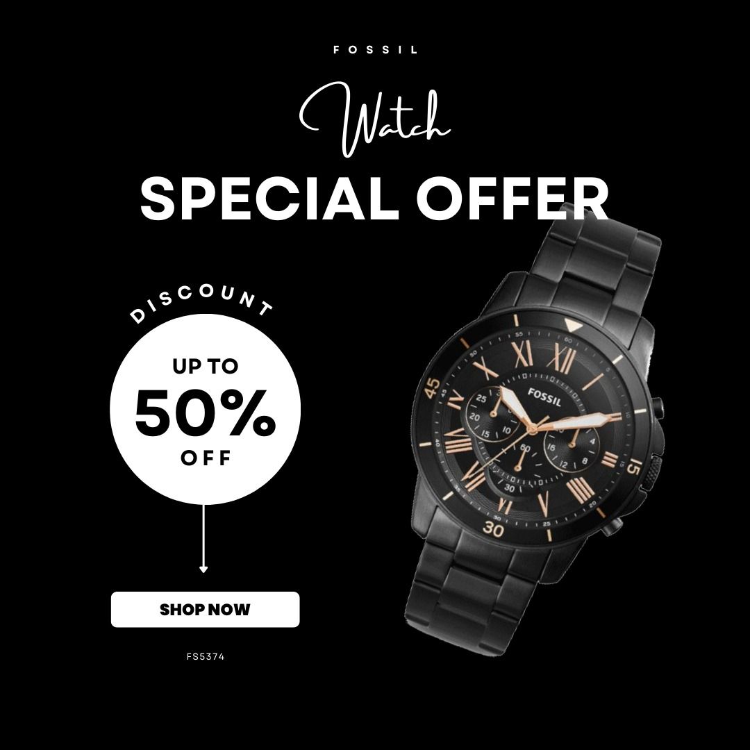 Ready Stock Fossil Stainless Steel Men s Watch Grant Chronograph FS5374 Jam tangan Lelaki