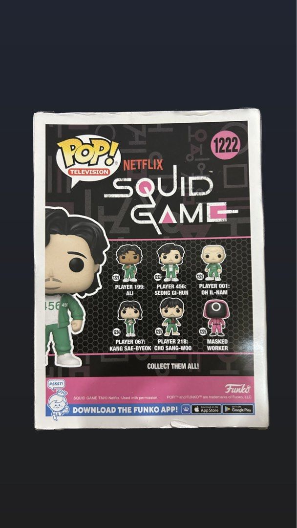 Funko Pop Player 456: Seong Gi- Hun (Category: Designer & Blind Box Toys) located in Quezon City. Submitted by adcasr (Listing ID 1254727877, Image 2). Description: Brand new Funko pop never opened.
