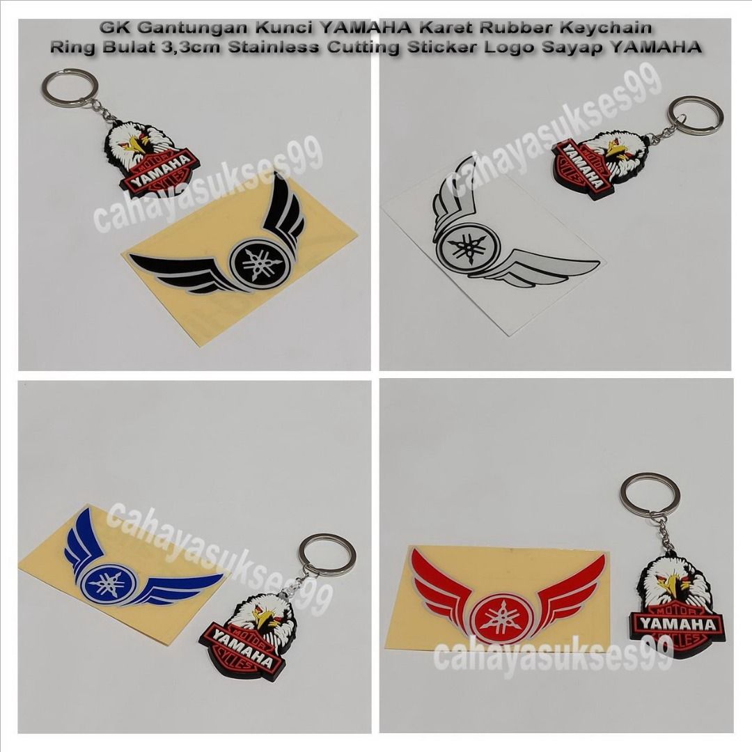 Gantungan Kunci YAMAHA Karet Rubber Kepala Elang Ring Keychain