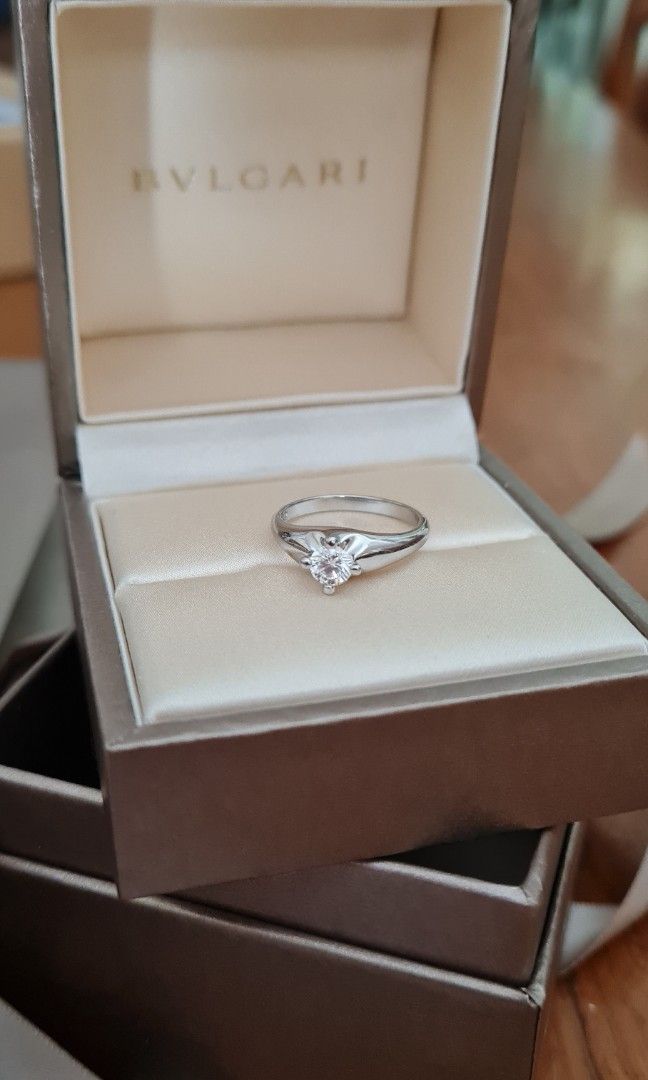 BVLGARI GIA 0.35ct PT950 diamond ring Women s Fashion Jewelry Organisers Rings on Carousell