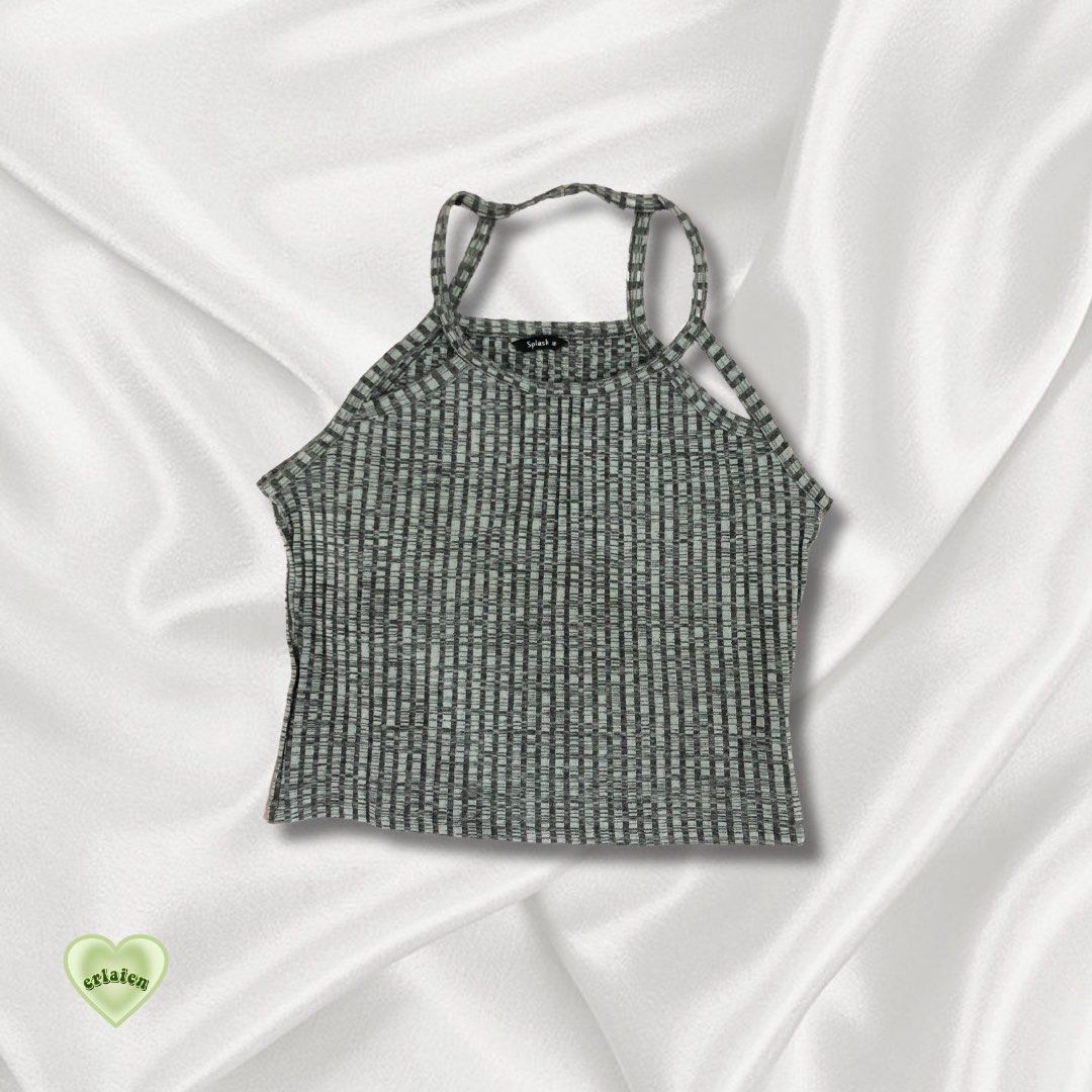 Grey Halter top, Women's Fashion, Tops, Blouses on Carousell