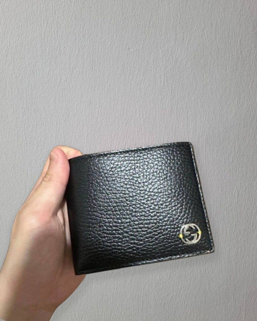 GUCCI Men's Microguccissima GG Logo Leather Slim Long Bifold