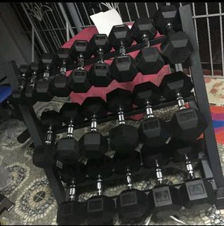 Hex Dumbbells Set 5 lbs - 50 lbs 27,000 Without Rack