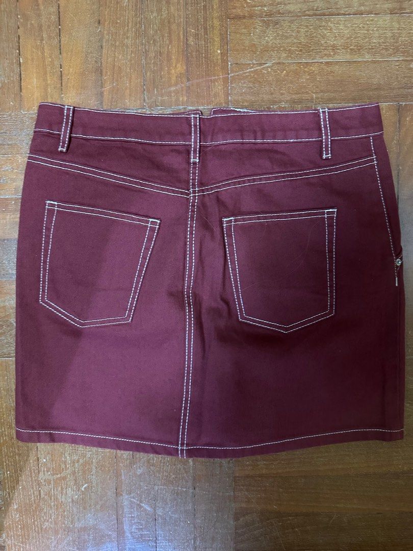 h M maroon skirt Women s Fashion Bottoms Skirts on Carousell