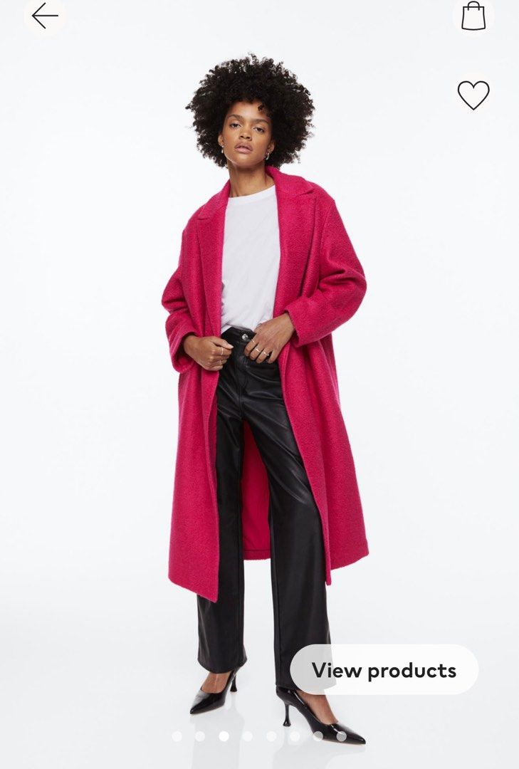 H&m pink coat sale