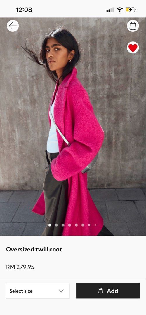 Hu0026M Oversized Twill Coat Pink, Women's Fashion, Coats, Jackets and  Outerwear on Carousell