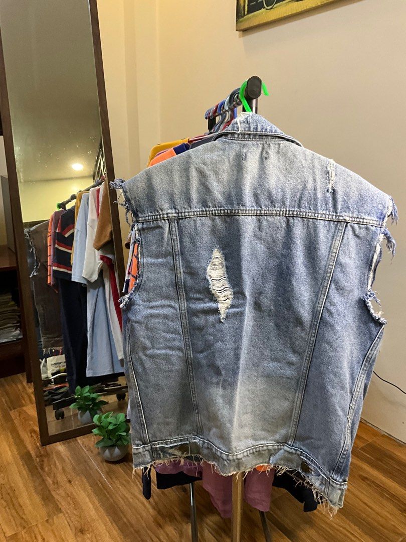 H M Reworked Denim Vest Men s Fashion Tops Sets Tshirts