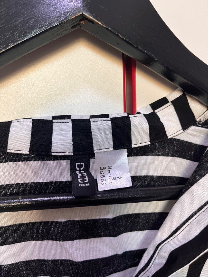 H M Striped Shirt EUR32 Women s Fashion Tops Shirts on Carousell