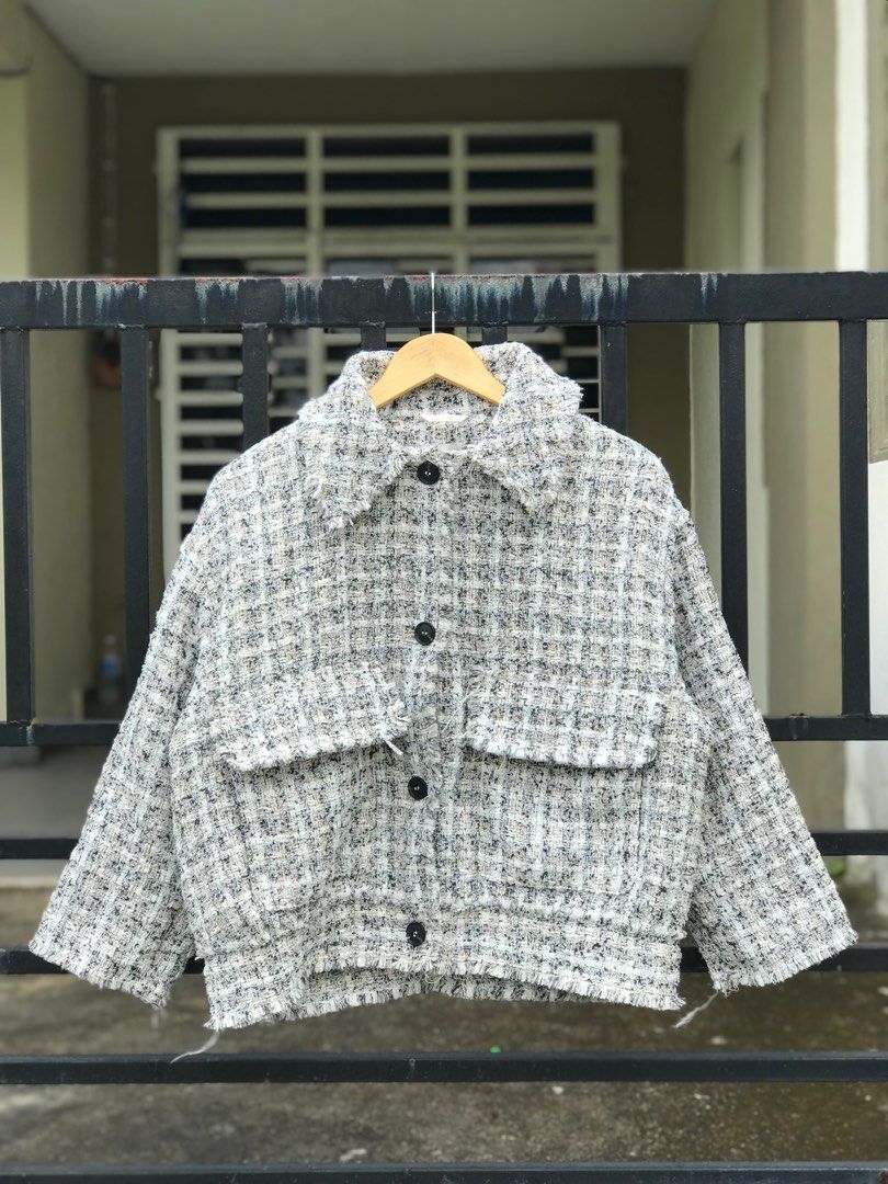 H M tweed Jacket Women s Fashion Coats Jackets and Outerwear on