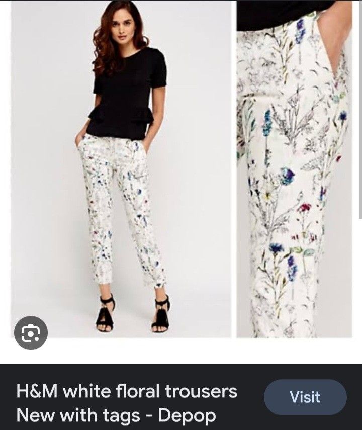 H and hotsell m floral trousers