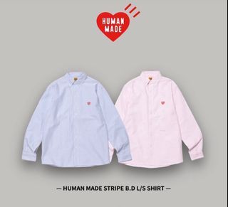 HUMANMADE STRIPE B.D L/S SHIRT PINK ピンクM-