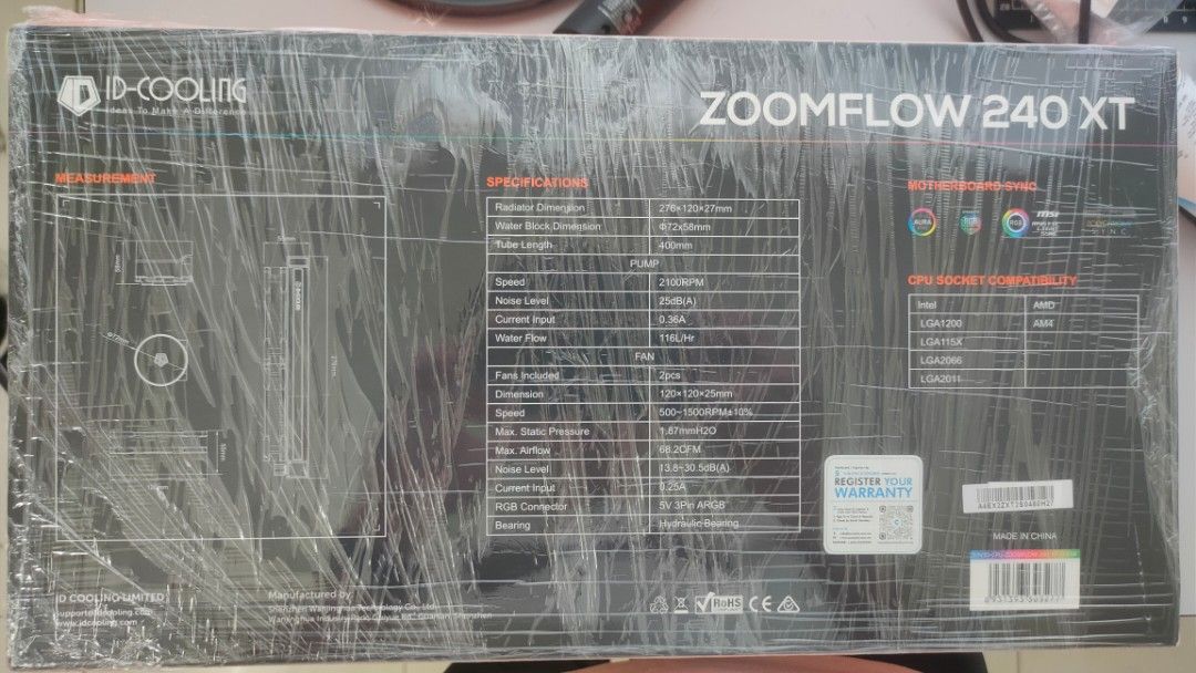 ID-COOLING ZOOMFLOW 240XT SNOW, Computers & Tech, Parts & Accessories ...