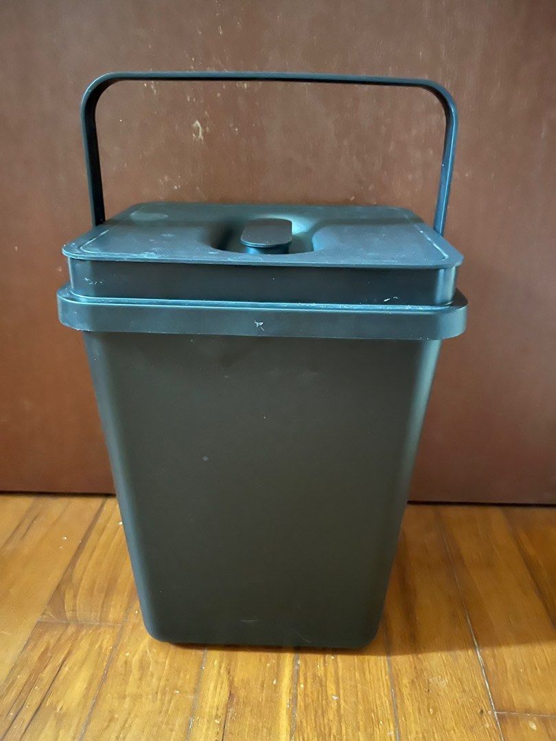 Ikea Bin Containers Storage Box with lid, Black Waste Bin Rubbish Bin