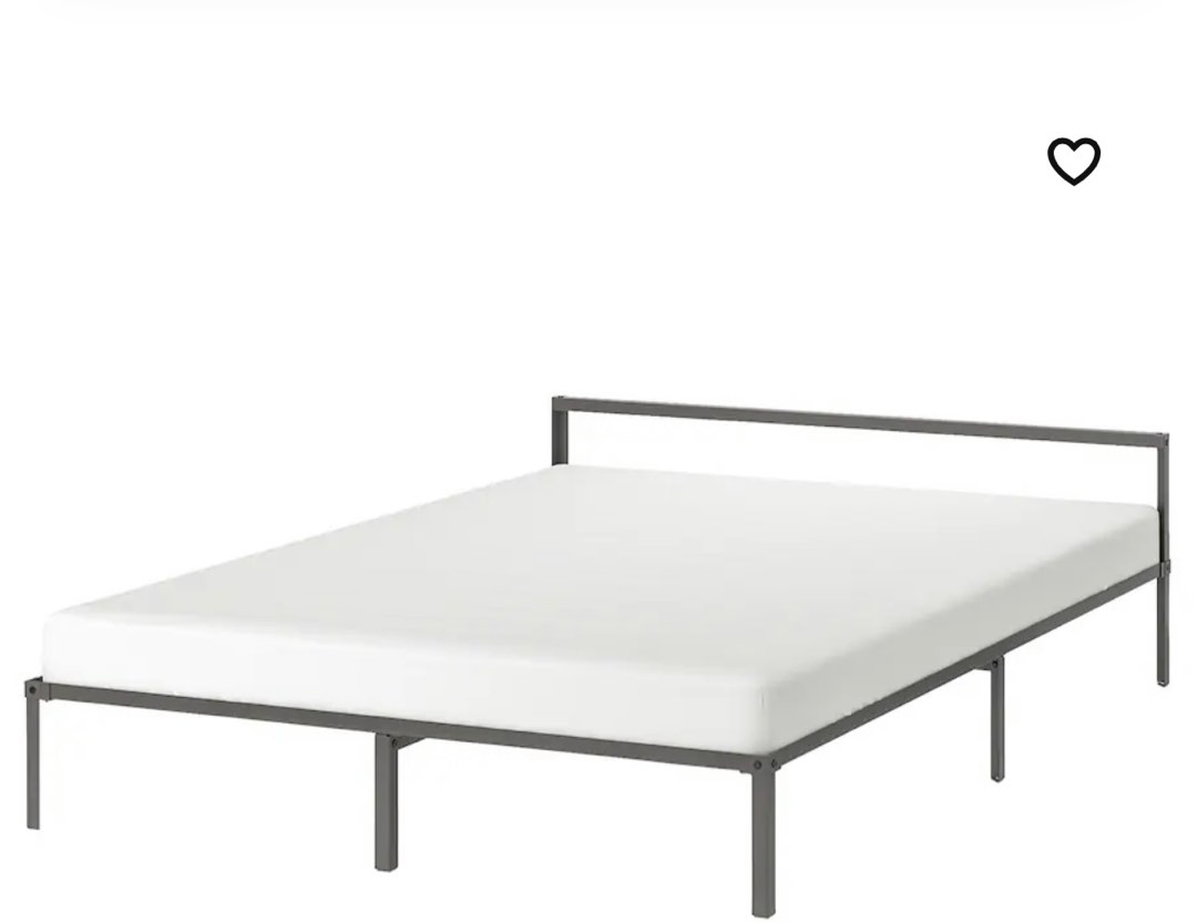 Ikea Queen Bed Frame with slatted bed frame, Furniture & Home Living