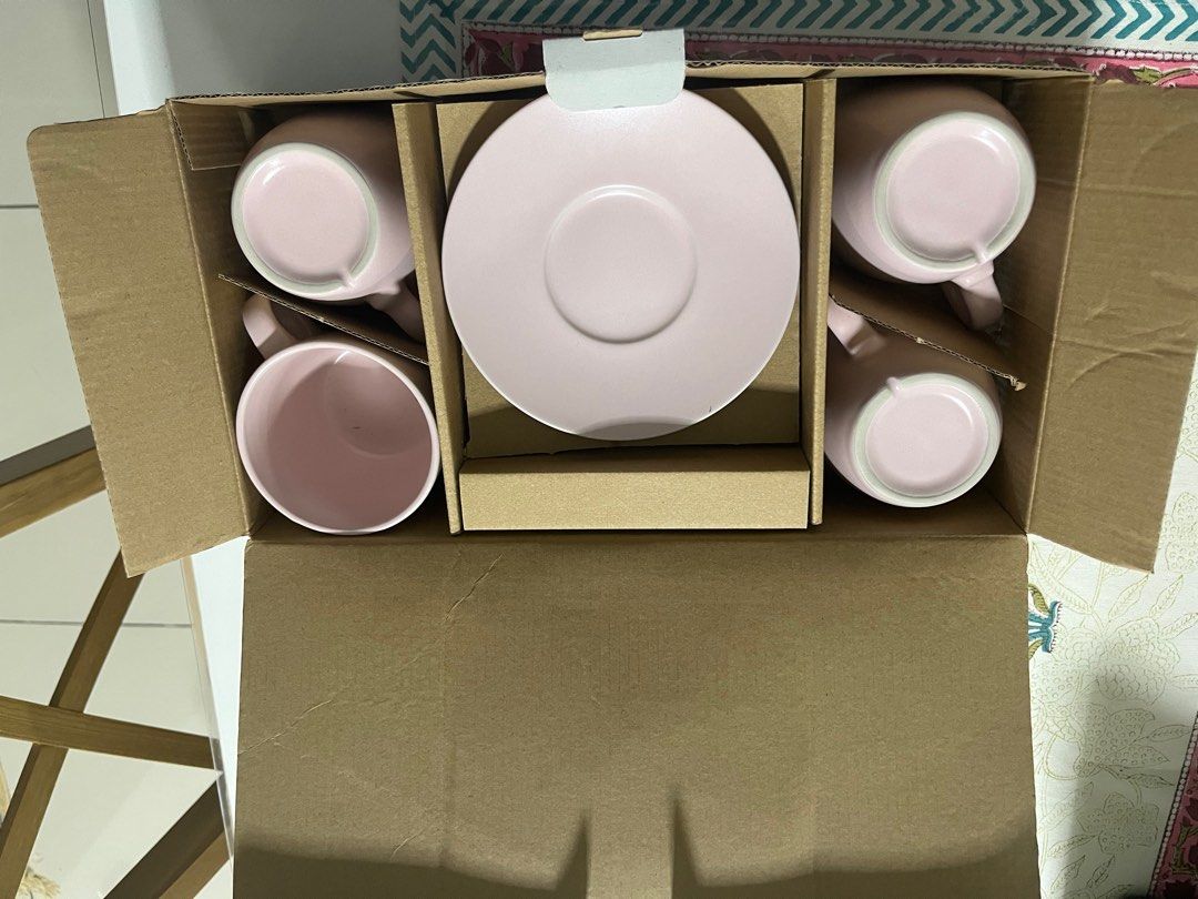 IKEA Tea Set Soft Pink 4pcs, Furniture & Home Living, Kitchenware & Tableware, Coffee & Tea