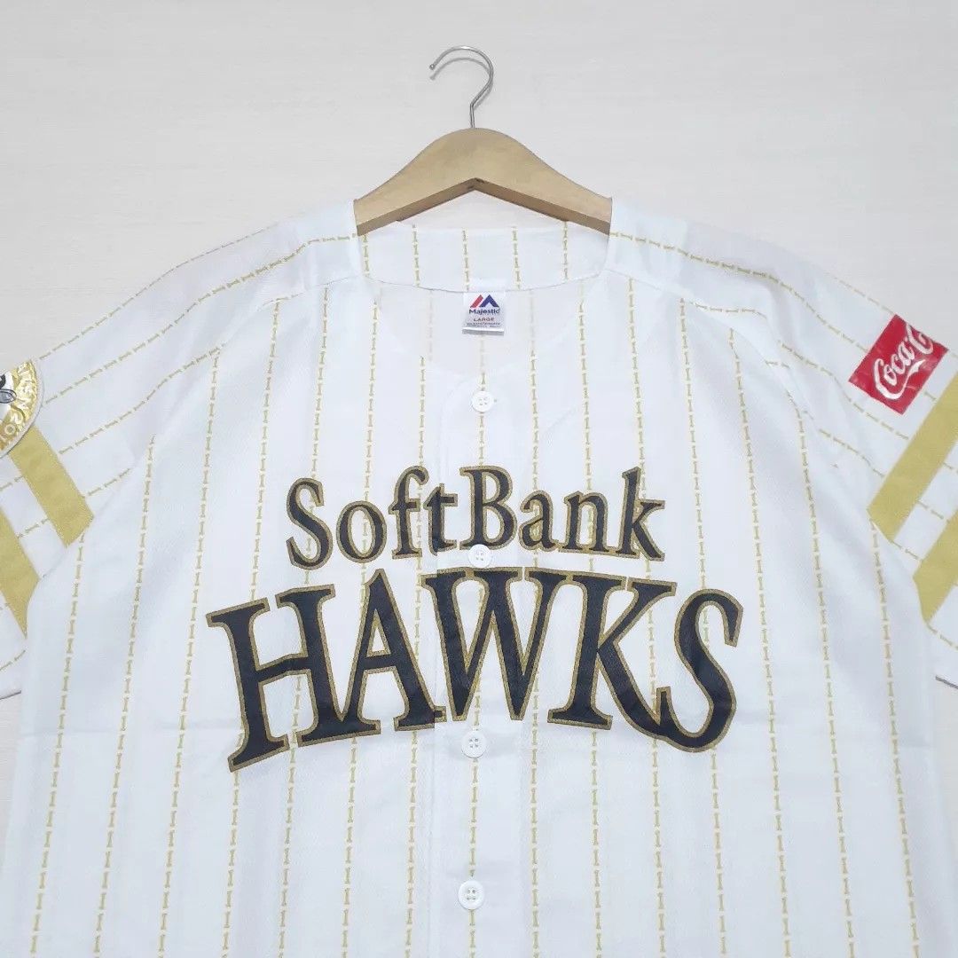 Limited Majestic Japan Softbank Hawks Baseball Takano Saiten 2018 Jersey White L