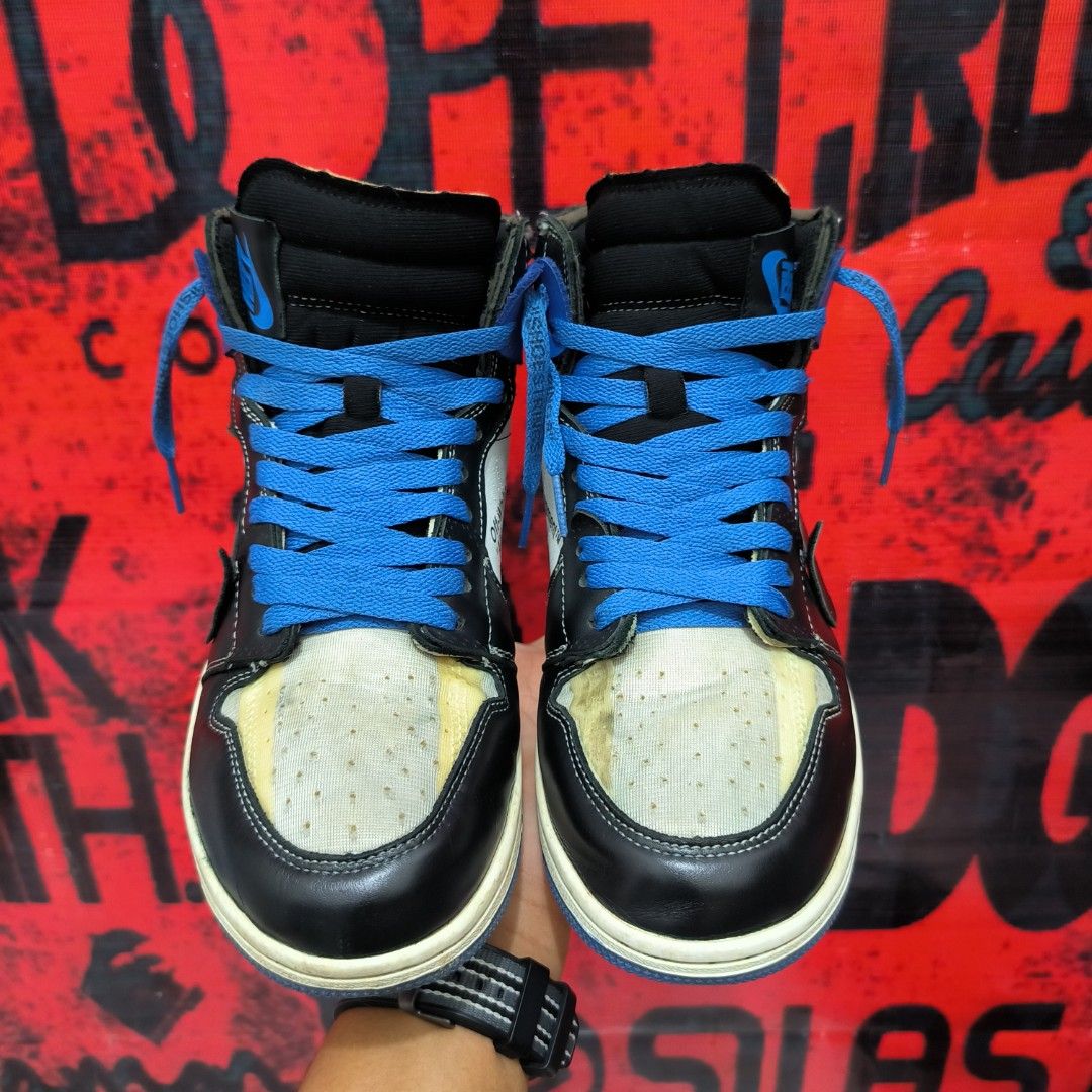 Nike Air Jordan 1 High Fragment X Off White Royal Blue Fesyen