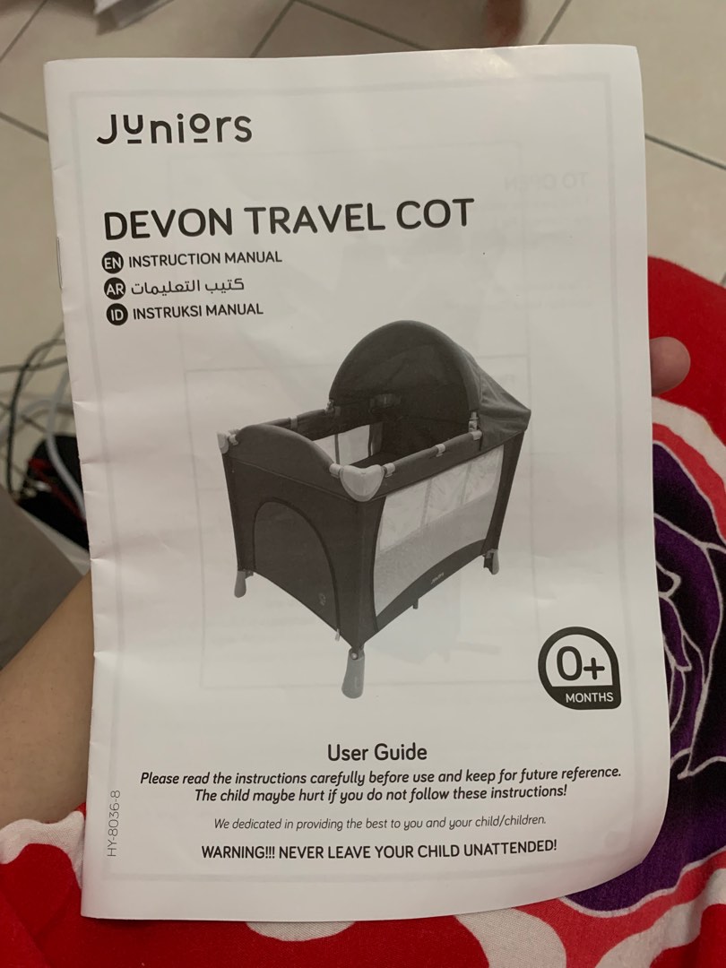 Juniors devon travel cot discount