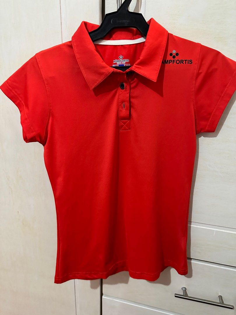Kampfortis Ladies Golf Shirt (Category: Shirts) located in Dasmarinas. Submitted by heyylei (Listing ID 1254647329, Image 1). Description: Kampfortis Golf Shirt in red orange Asian size S, US XS Never worn, just washed. .