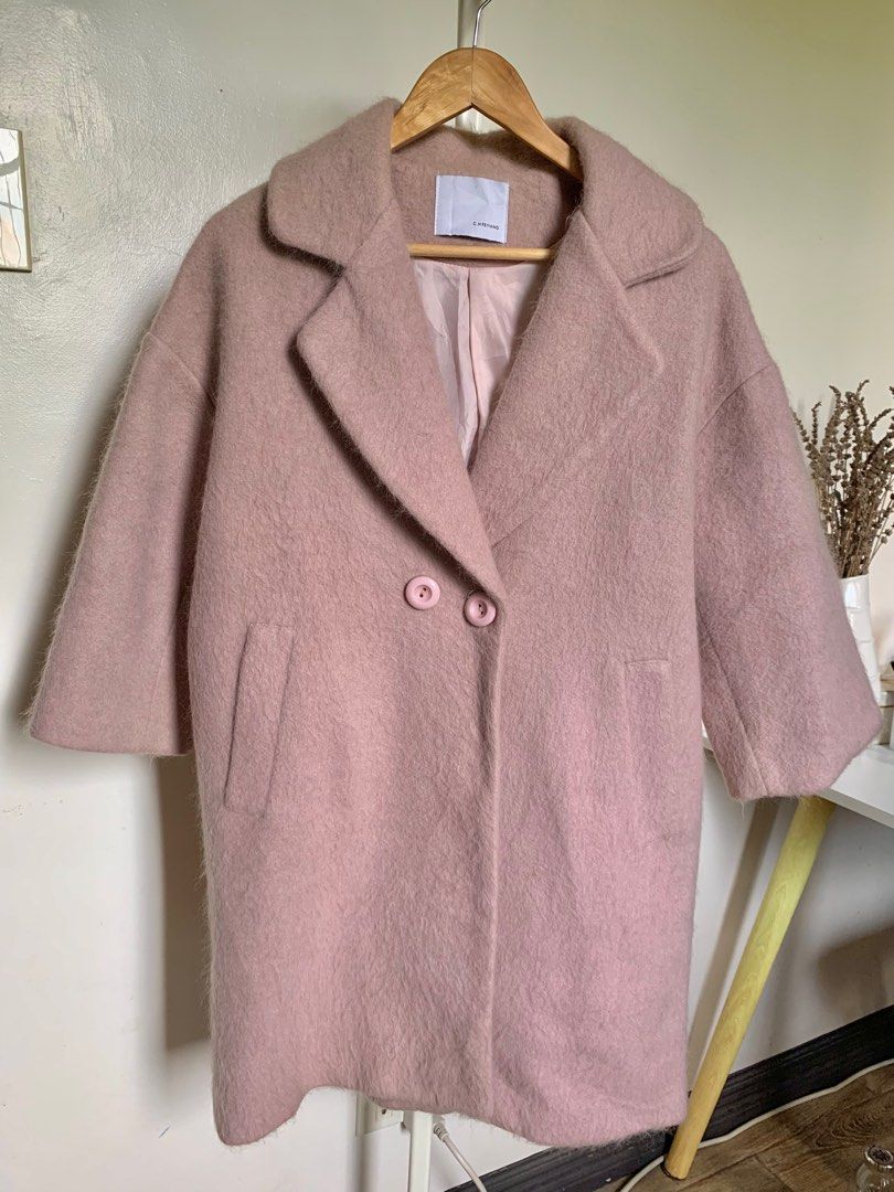 Light Mauve Winter Wool Coat (Category: Coats, Jackets and Outerwear) located in Caloocan City. Submitted by hellodeco (Listing ID 1254658461, Image 1). Description: Light Mauve Winter Wool Coat FAVEEE! So hard to let go—if only the length of sleeves was a bit longer. The color is 🤌🏻 Size: S - L Needs washing. Has unnoticeable yellow marks but will be removed when washed. RFS: Decluttering. Need space for the new ones..