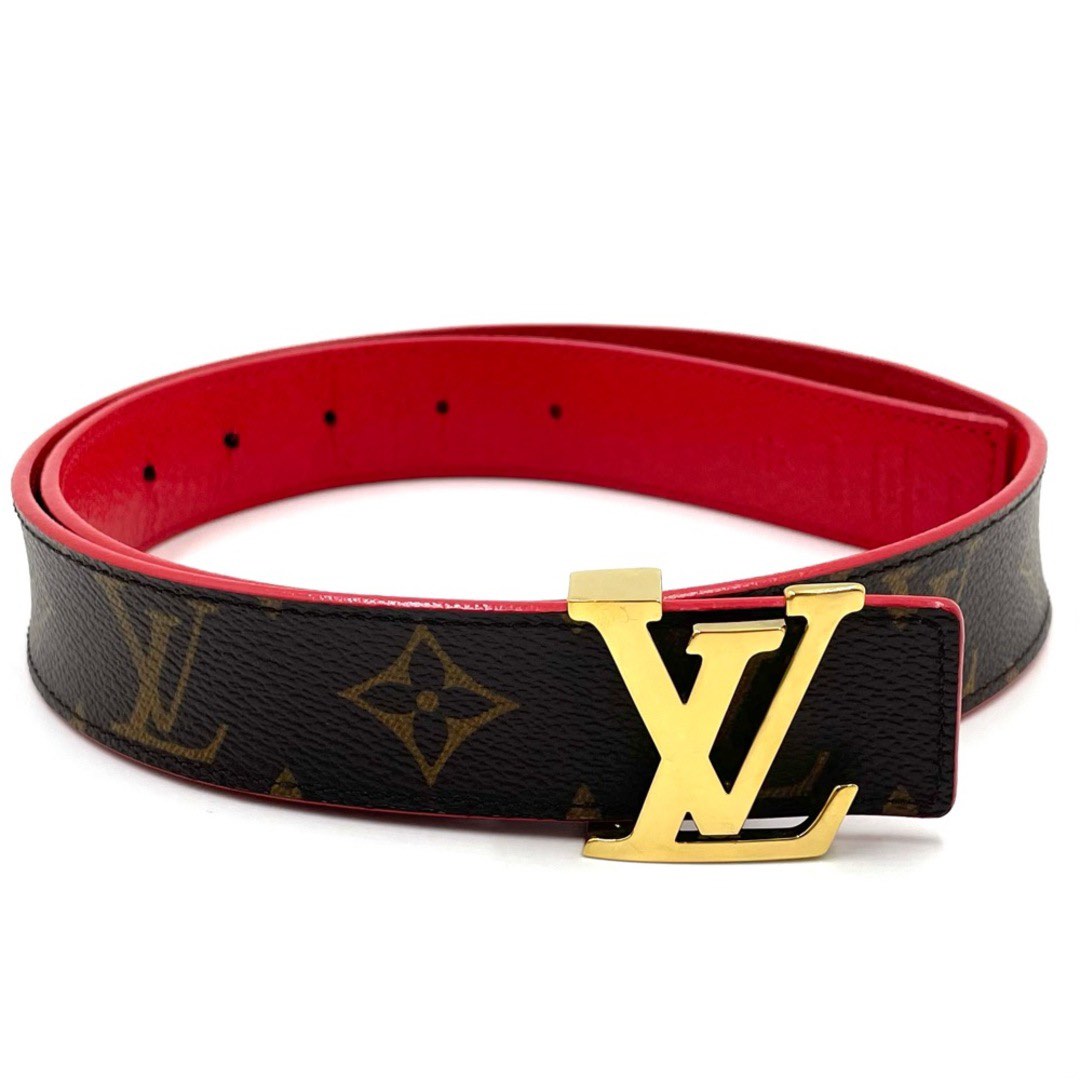 Louis Vuitton Red Leather LV New Wave Belt 85CM