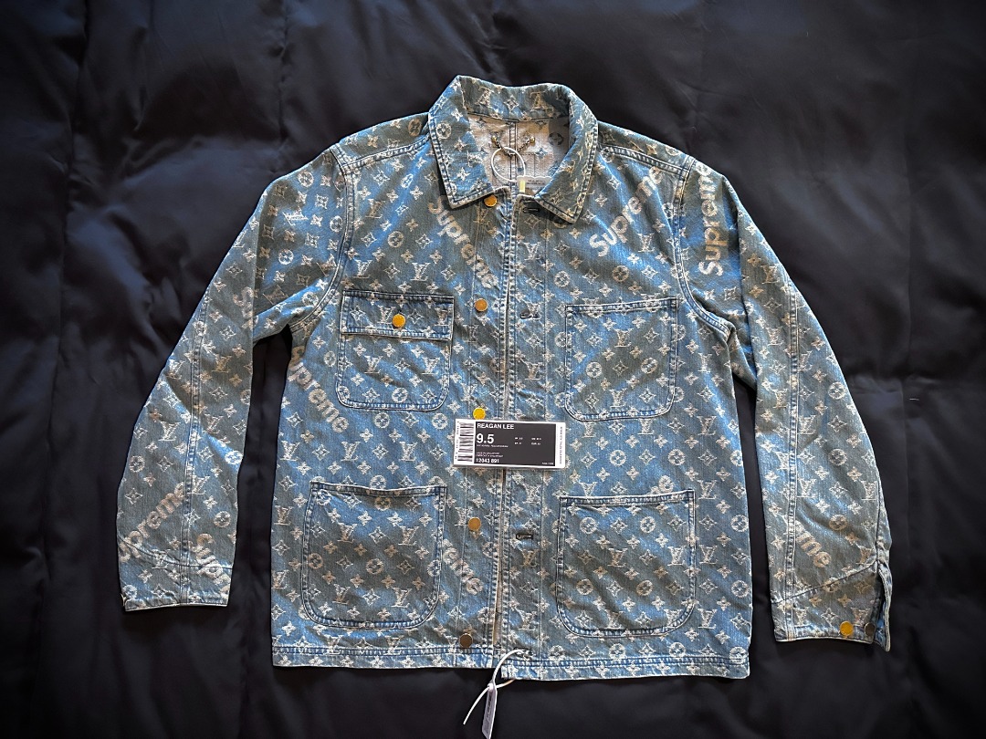 Louis Vuitton x Supreme Denim Barn Jacket Monogram Size 52 NWT LIMITED For  Sale at 1stDibs