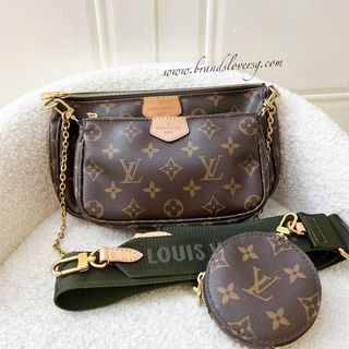 Louis Vuitton Pochette Strap Replacement Only Black and Apricot