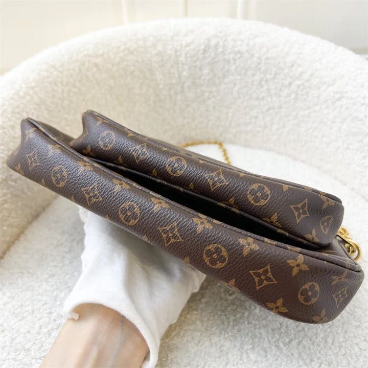 LV Multi Pochette Accessoires MPA in Monogram Canvas, Pink Strap and GHW
