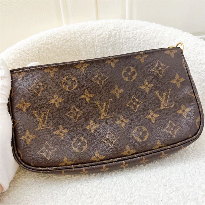 LV Multi Pochette Accessoires MPA in Monogram Canvas, Pink Strap and GHW