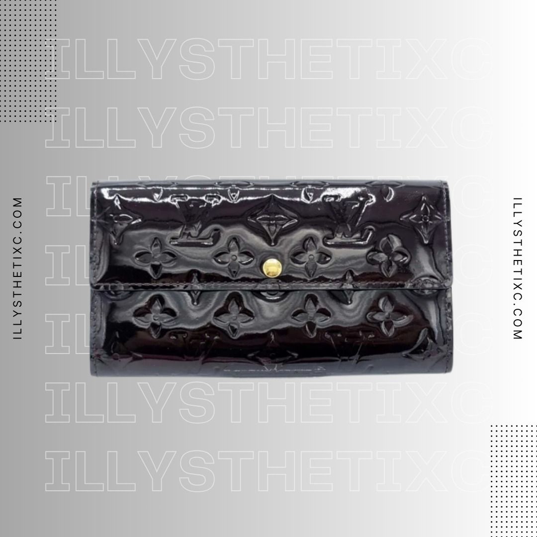 Louis Vuitton Vernis Leather Black Sarah Wallet on Chain Cute