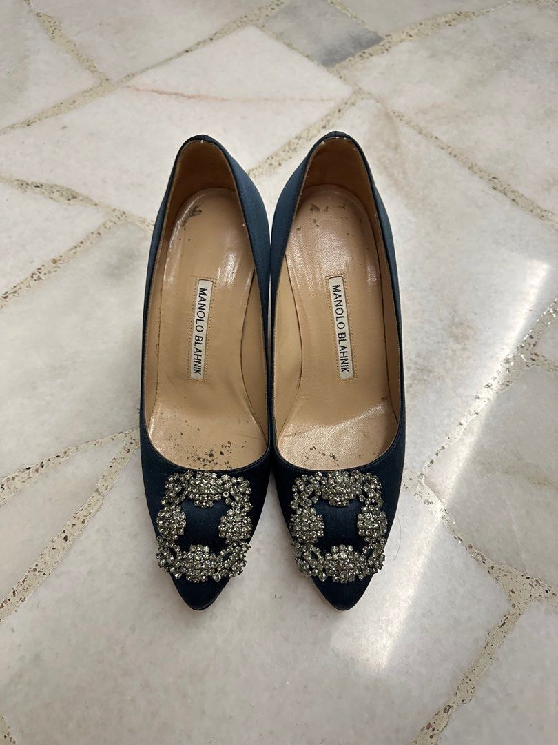 Manolo Blahnik Hangisi Pump Teal Blue Women s Fashion Footwear