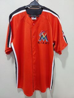 Miami Marlins Baseball Jersey Adult XL White Orange Majestic