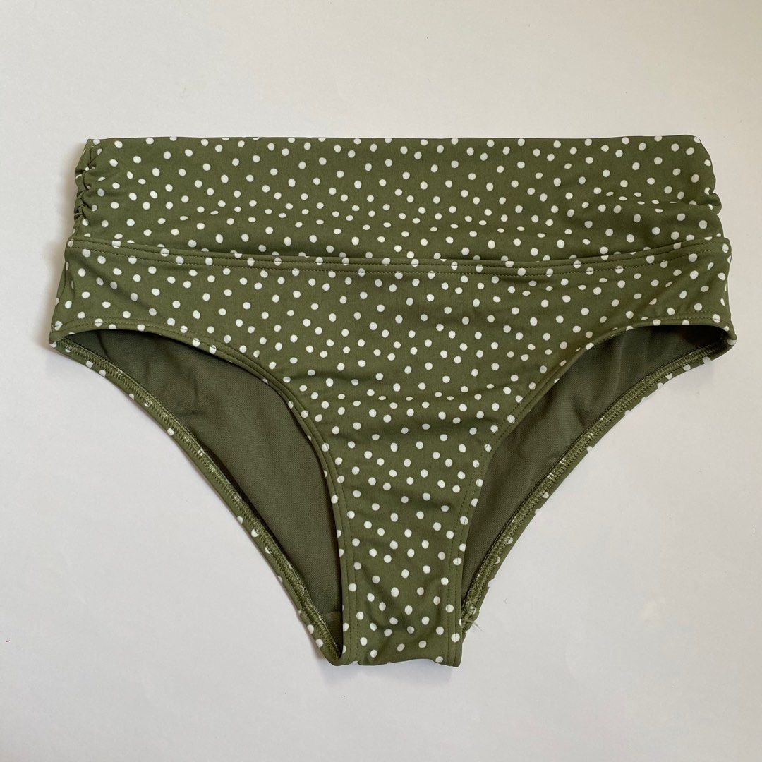 Women Green Polka Dot High Waist Bikini Set
