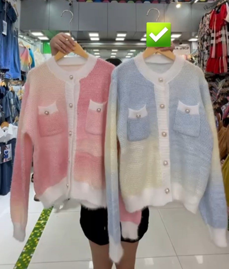 Nadine knit sweater in Soft Blue only Fesyen Wanita Pakaian